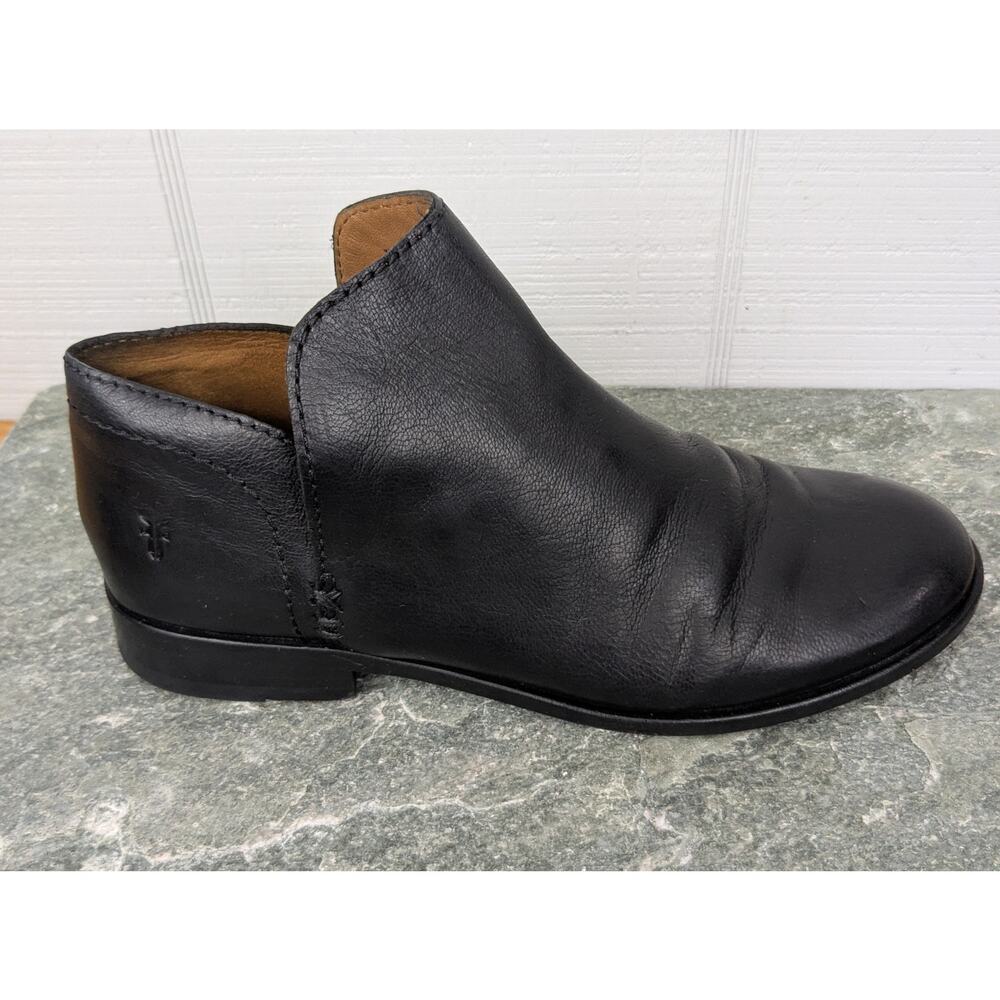 Frye Elyssa Shootie Black 7M Style 3470236 Leather Pull On Booties Ankle Boots - Picture 10 of 14